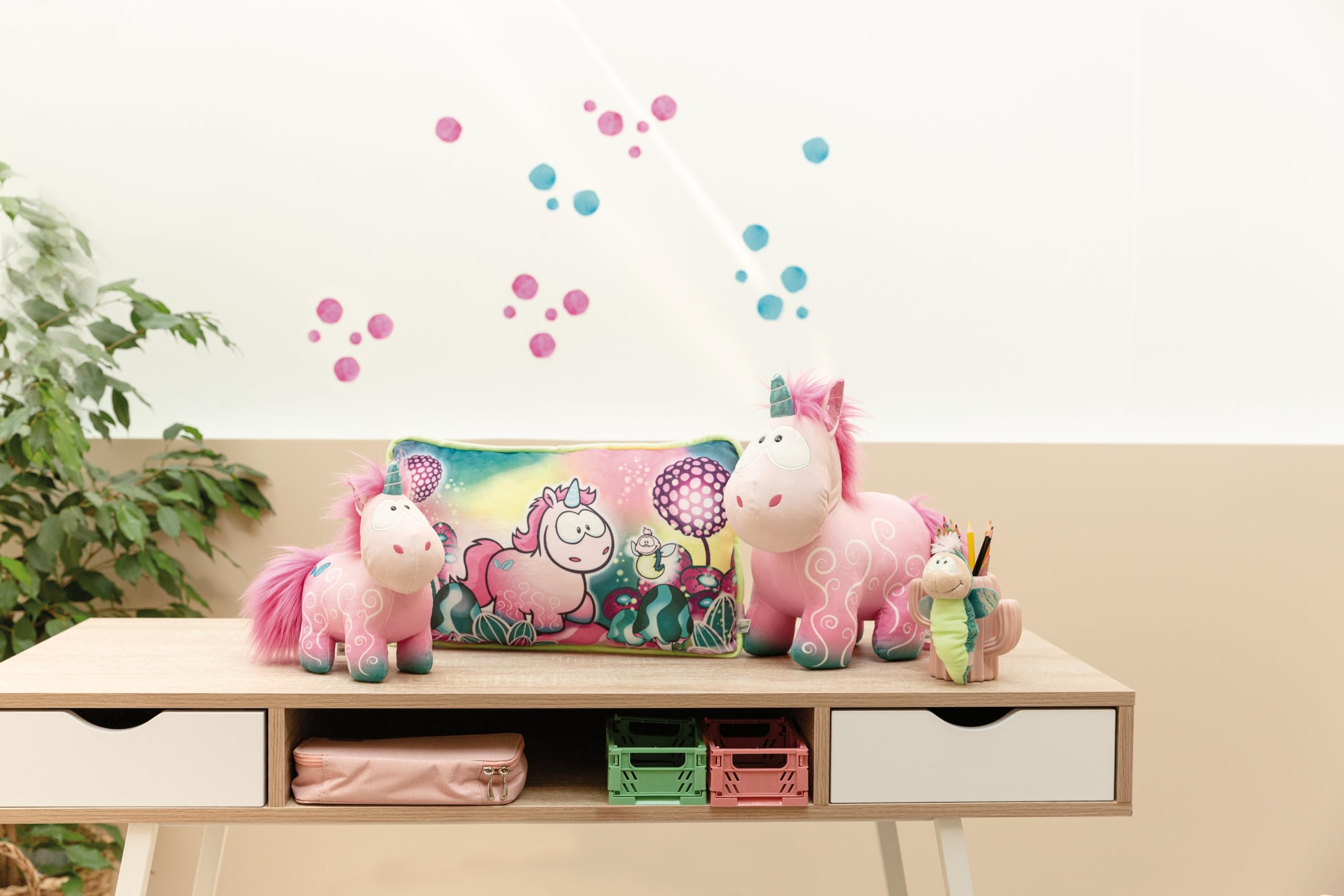 NICI Kuscheltier Einhorn Midnight Floral 22 cm – Stofftier aus weichem Plüsch zum Kuscheln und Spielen, Plüschtier für Kinder & Erwachsene, 49106, tolle Geschenkidee, pink 5