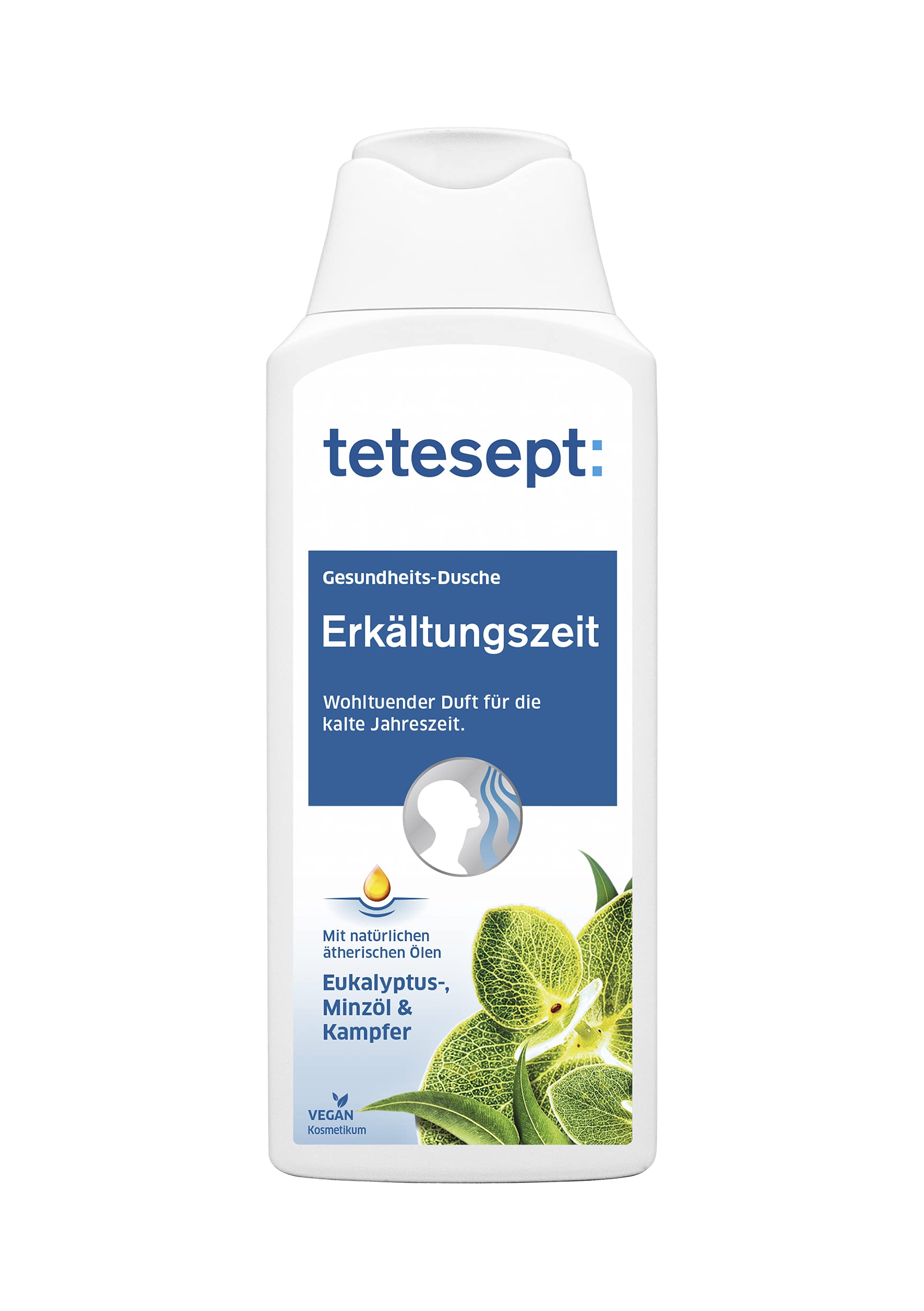 tetesept Cold shower gel, brings noticeable relief of cold symptoms, s the respiratory tract with eucalyptus oil and camphor, intense fragrance with natural active ingredients, 5 x 250 ml