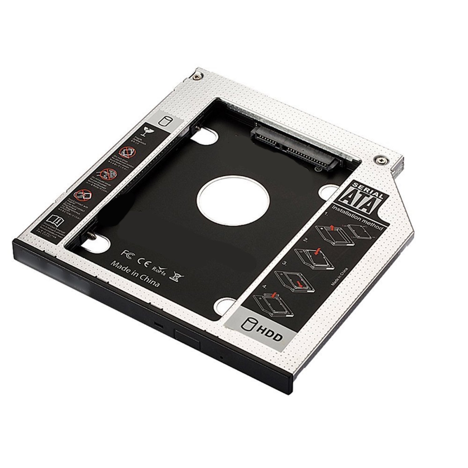 Ewent EW7003 SATA III SSD/HDD Installation box in optical bay CD/DVD/Blu-ray 9.5 mm high, silvered