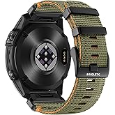 Bandletic Compatible with Garmin Fenix 8 47mm 7 6 Watch Band - 22mm Quick Fit Rugged Nylon Replacement Band for Fenix 7 6 Pro/5 Plus/Instinct 2 3 45mm/Forerunner 970 965 955/Approach S70 S62/Epix Pro