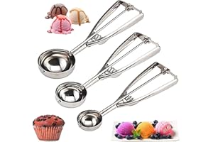 Cookie Scoop Set 3 PCS, with Trigger Large-Medium-Small Size for Kitchen Family Ice Cream Cookie Cupcake Muffin Meatbal Multi