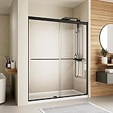 Royal Guard Double Sliding Shower Door,56-60" W x 70" H Semi-Frameless Sliding Glass Shower Door with 1/4'' (6mm) Clear SGCC 