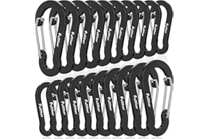 Pullther fishing Aluminum Carabiner Clips- Set of 20,Carabiner Clip 2 inch,Corrosion-Resistant,Lightweight,Ideal for Outdoor Sports,Hiking,Camping,Fishing.
