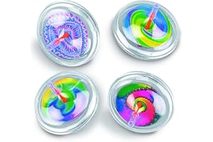 Fun Express - Plastic Swirl Spin Top - Toys - Value Toys - Tops - 12 Pieces