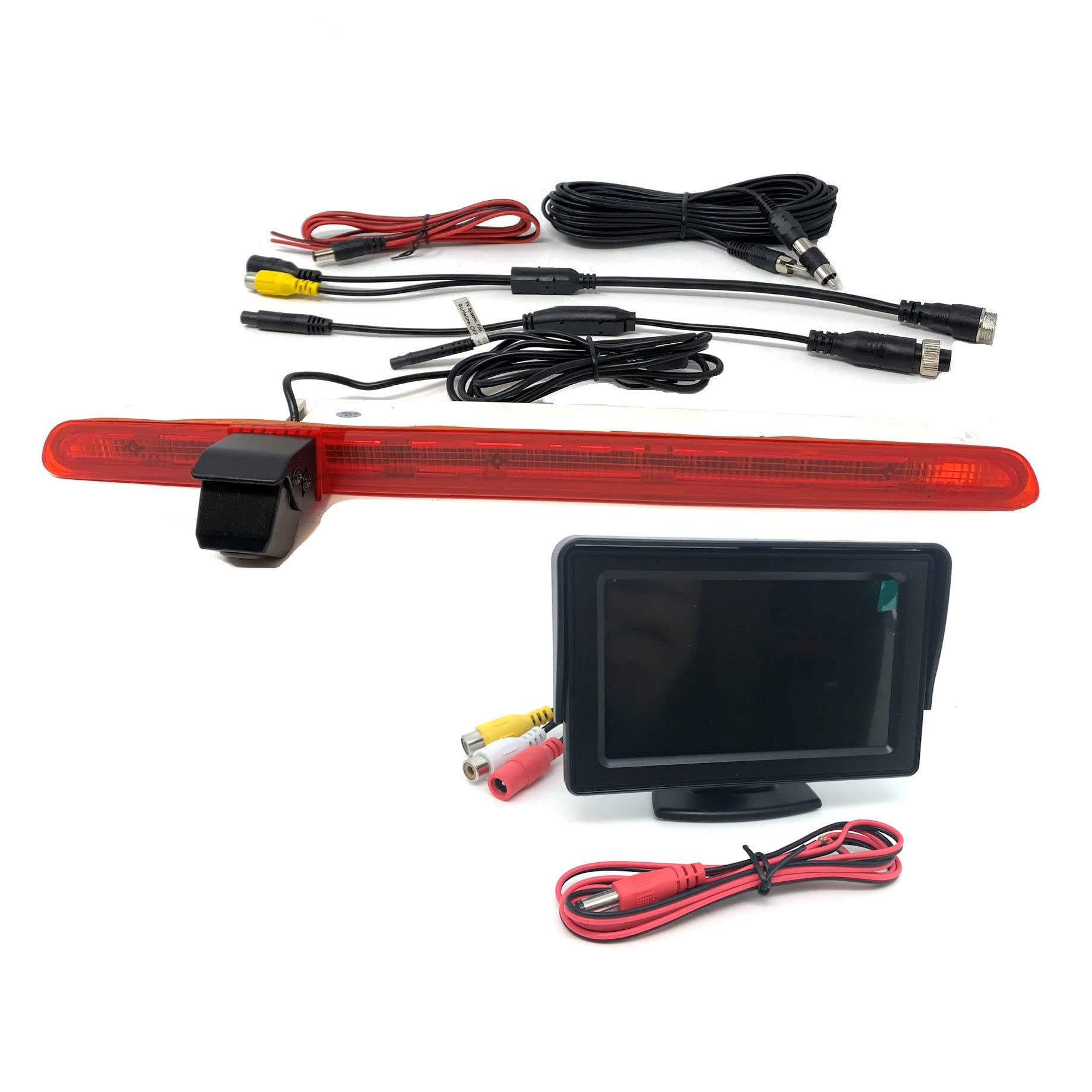 Dolphin Automotive Brake Light Reversing Rear Parking Camera For VW Transporter, Caravelle, Kombi & Multivan, T6 & T6.1 2016 Onwards Single Door/Tail Lift (Camera & 4.3" Dash Monitor)