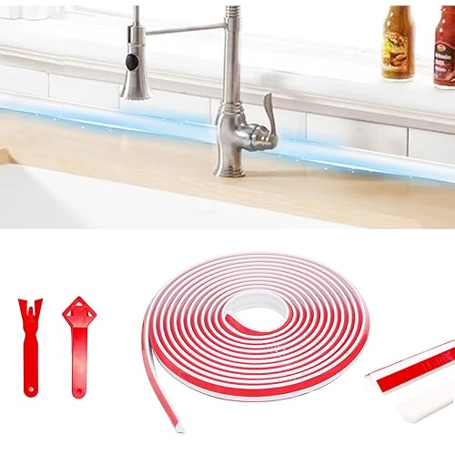 Daily Treasures 3M TPE Skirting Board Trim Self Adhesive with Inner&Outer Corner Trowel,Caulk Strip Moulding Trim,Flexible Edging Strip Coving for Wall Ceiling Corner Cabinet Decoration(White,19×13mm)