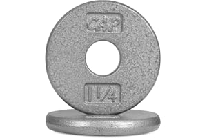 CAPHAUS Grey Standard Solid Cast Iron Weight Plates 1-inch Center Hole for Standard Barbell & Dumbbell Handles Size available in 1.25/2.5/5/7.5/10/12.5/25 & 50 LB Multiple Options