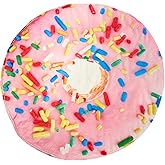 LIMEI Donut Blanket, 71'' Pink Fleece Throw Blanket for Adults & Kids, Ultra Soft Lightweight Breathable Home Decoration