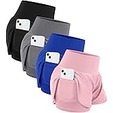 Coume 4 Pack Women's 2 in 1 Running Shorts with Pockets High Waist Lightweight Quick Dry Workout Athletic Shorts for Gym Yoga