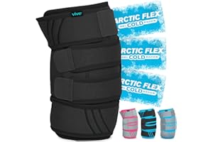 Vive Knee Ice Pack Wrap - Cold/Hot Gel Compression Brace - Heat Support Strap for Arthritis Pain, Tendonitis, ACL, Athletic Injury, Osteoarthritis, Women, Men, Running, Meniscus and Patella Surgery
