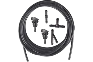CPWUFIYD 2 Pcs Windshield Washer Squirter Nozzle Spray Compatible with Jeep, Ram and 3 Meters Fluid Hose with 3 Pcs Connector, Replace OEM # 4805742AB, 5116079AA