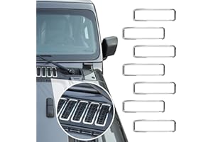 SQQP Hood Vent Cover Cowl Panel Vent Cover Trim Fit for 2018-2025 Jeep Wrangler JL JLU & Gladiator JT Exterior Accessories (Chrome)