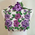 PEPPERLONELY 5-Pack Embroidery Rose Iron-On Patches | Black Flower Appliques For Clothes, Hats, Bags