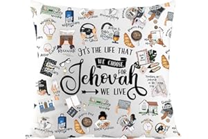 Jehovah Witness Gift JW Baptism Gift Christian Throw Pillow Cover Pioneer Home Decor Religious Cushion Case (We Live PC CA)