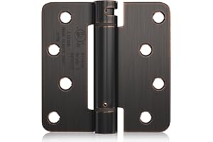 Haidms 4 Inch Self Closing Door Hinges 3 Pack Oil Rubbed Bronze Spring Hinge Adjustable Tension with 1/4" Radius Corner for Exterior Front Interior Door