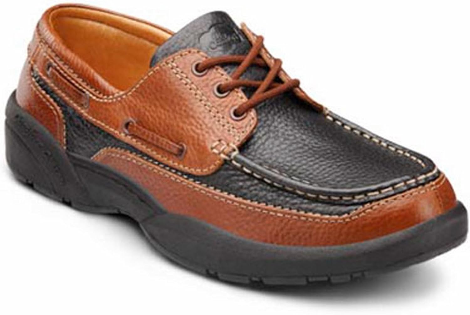 DR. COMFORT Patrick Men's Therapeutic Extra Depth Boat Shoe Chestnut/Black 8.5 XWide (3E/4E