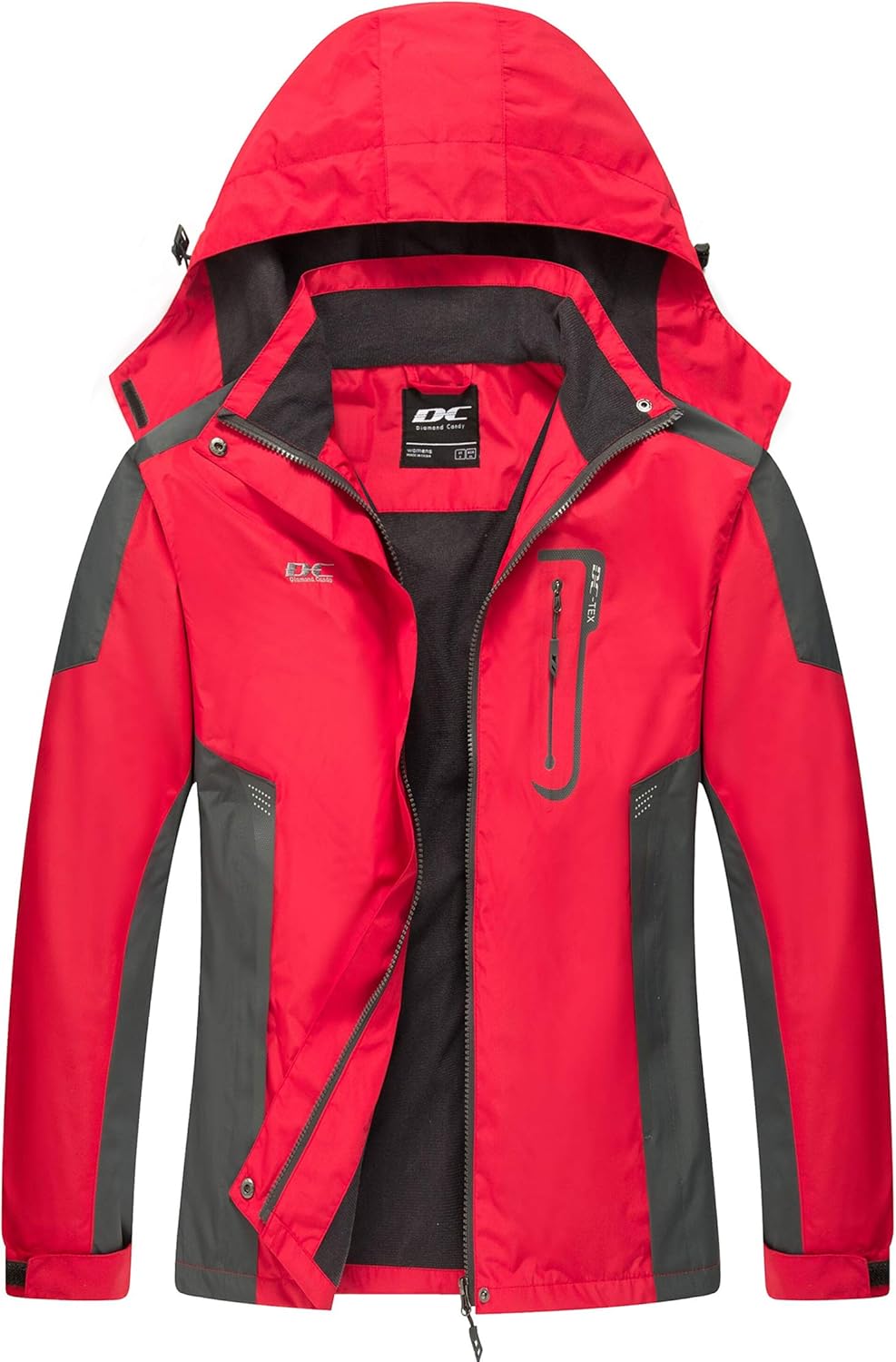 Diamond Candy Waterproof Rain Jacket Women Lightweight Outdoor Raincoat Hooded for Hiking