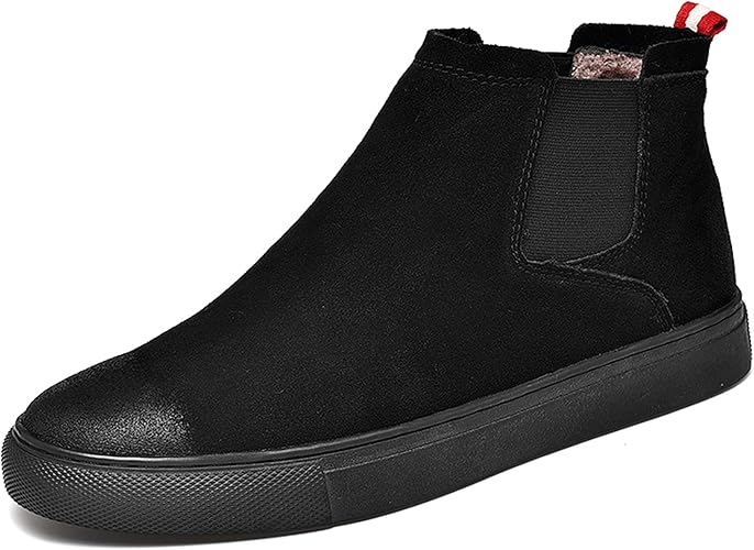 Amazon ウェッション Weshion メンズ サイドゴアブーツ サイドゴアスニーカー ハイカット チェルシーブーツ イングランド風 黒 男性 裏起毛 保温 防寒 オシャレ 24 0cm 28 0cm ブーツ