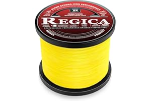 Regica Braided Fishing Line - Abrasion Resistant, Zero Stretch, Ultra-Thin Diameter, Super Strong - 4 Strand 8 Strand, 6lb-100lb, 150/300/500 Yards for Saltwater or Freshwater, Colored Braid Line