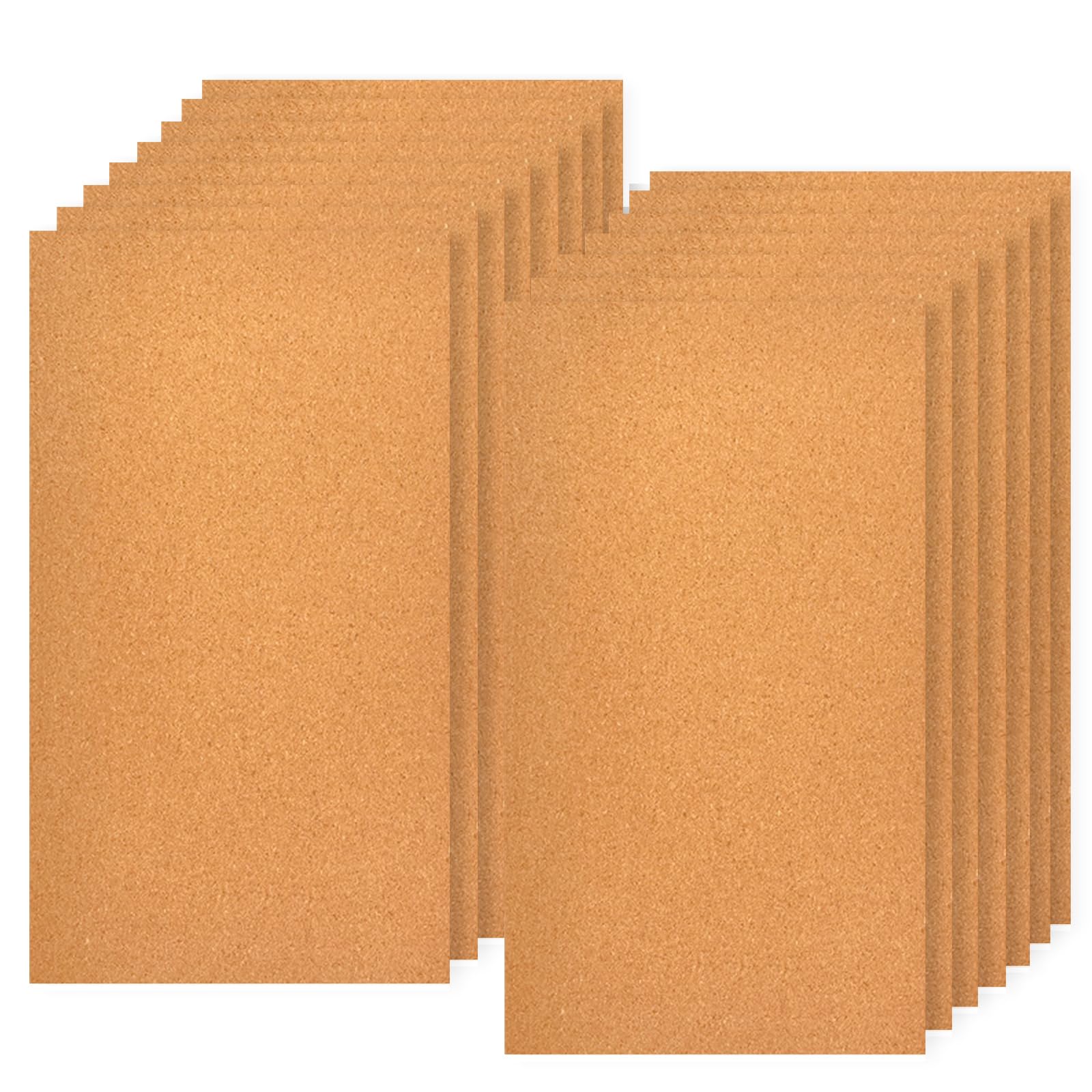 Omevett 15pcs Thin Cork Sheet 2mm Cork Sheet Corks Boards for Walls Decor, DIY Craft Projects, Party (30 x 21cm, 2mm Thick)