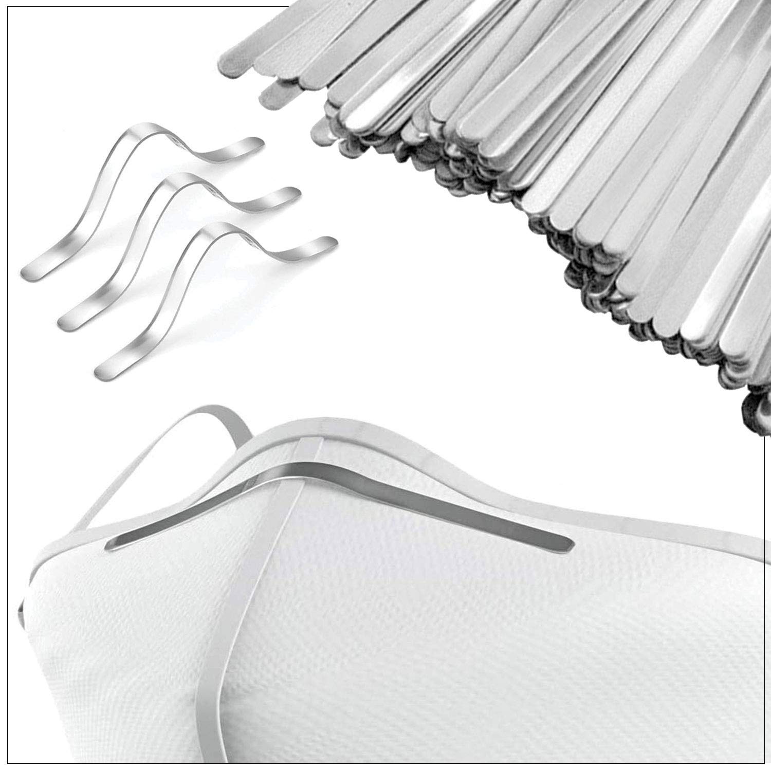 Nose Bridge Wire Metal Nose Bridge Strip Sewing Clips, 5 Pcs 85mm Aluminium Nose Clips Metal Nose Wire DIY Wire for Sewing Crafts, Making Face Cover