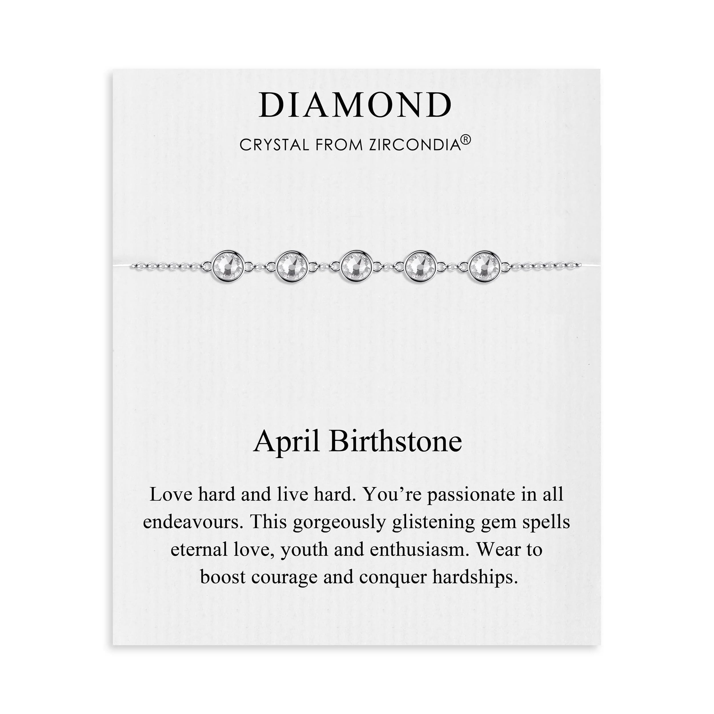 Philip Jones April Birthstone Bracelet Created with Diamond Zircondia® Crystals