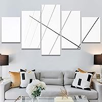 SIGNWIN 5 Panel Canvas Wall Art Modern Art Abstract Closeup Cool Line Minimalism Minimalist Multicolor for Home Decorations Ready to Hang - 60