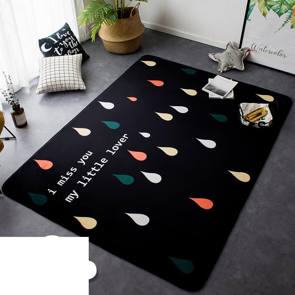 NVLKJHSFGIUJFKL Area rugs,Glue-Free carpet floor padded mat plush living room coffee table bedroom non-Slip climbing non-Skid-B 145x200cm(57x79inch)