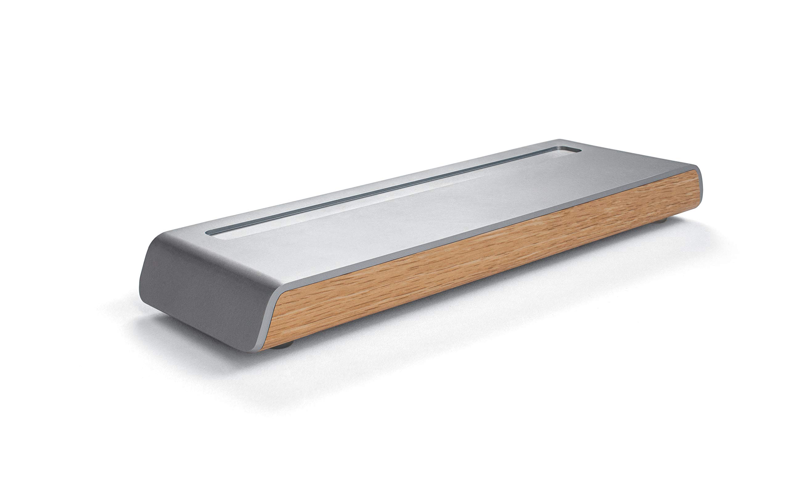 SIGEL SA401 Pen Tray, metallic/wood look, acrylic with felt, 24 x 7.5 x 2.25 cm