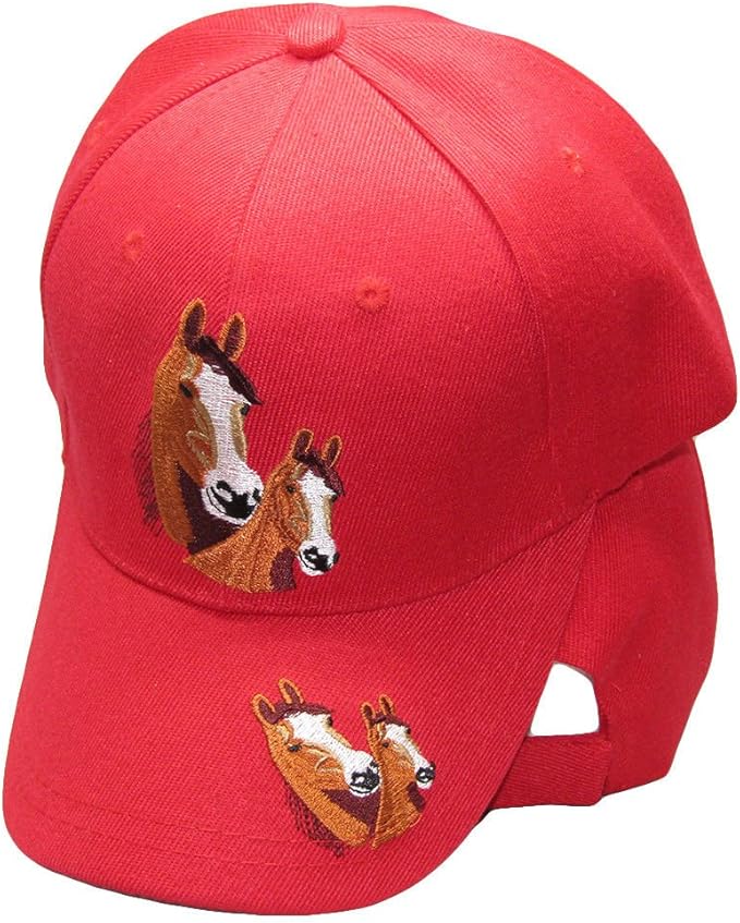 Horses Horse Head(s) Red Embroidered Cap Hat RAM at Amazon Men’s