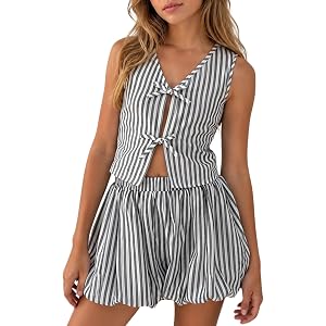 Afsmlys Kids Tween Girls Summer Street Wear Y2K Tank Tops Bubble Skirts Two Pieces Outfits,Size 7-13 Years