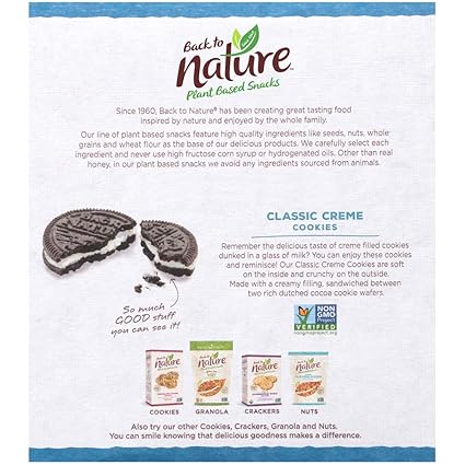 Amazon Com Back To Nature Cookies Non Gmo Classic Creme 12 Ounce Pack Of 6 Grocery Gourmet Food