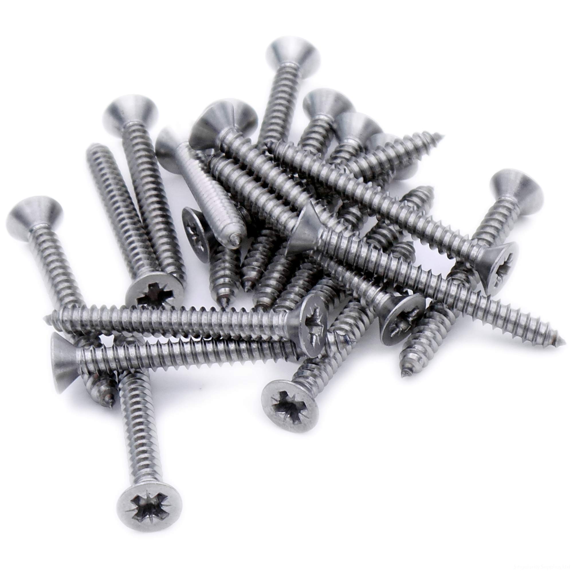 No.6 x 0.625 (3.5mm x 16mm) Pozi Countersunk Self-Tapping Screw - Stainless Steel (A2) (Pack of 20)