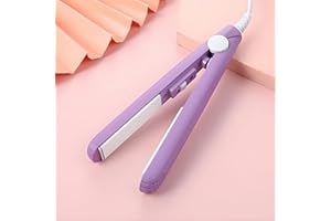 TYPOGROVE Mini Hair Curler, Ceramic Mini Hair Curler for Short Hair Fine Hair, 2 in 1 Mini Ceramic Curler, Hair Straightener, Mini Curling Iron Barrel Short Hair, Hair Styling Tools (Purple)
