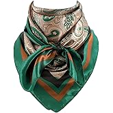 GERINLY 35 Inch Wild Rag Cowboy Scarves for Men, Large Rancher Neckerchief Silk Feel, Oversize Western Bandana