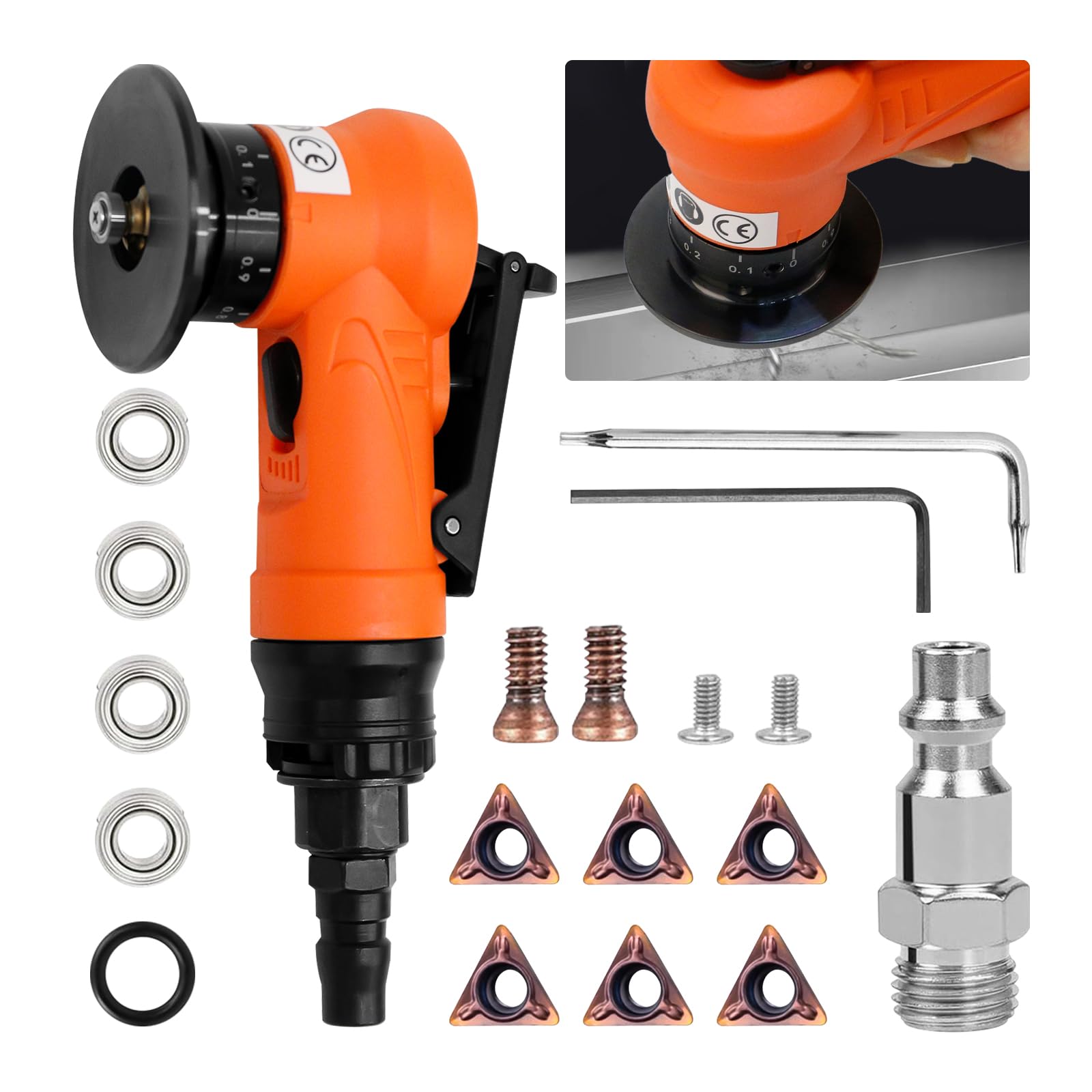 2 in 1 Mini Pneumatic Chamfering Machine, 45° Arc