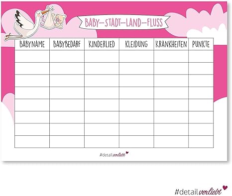 40 Blatt Baby-Stadt-Land-Fluss zur Baby-Party I dv_162 I DIN A4 I Set