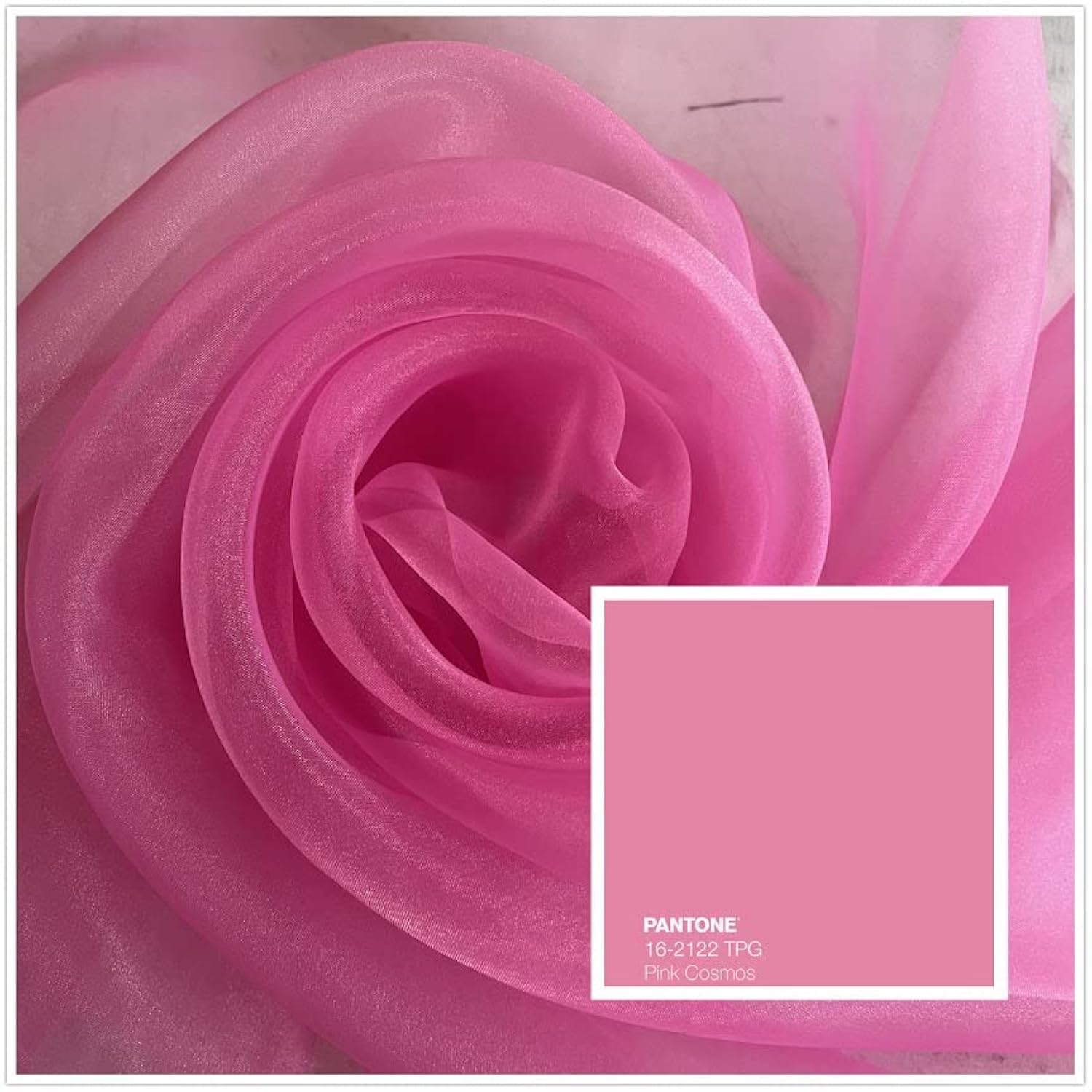 Megachest 145CM Wide Soft Organza Dress Fabric Fancy Costumes Decorations 50 Colors(Pink Cosmos,5 Meters)