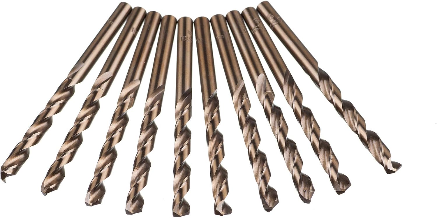 HPMAISON True 5% Cobalt Jobber Drill Bit Set, 10Pcs 6mm M35 High Speed Steel Twist Drill Bits - Image 3