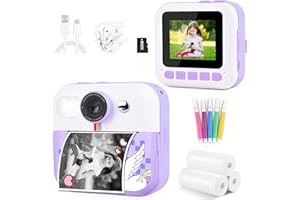 Instant Print Camera, Birthday Day Gifts for Kids Girls Boys, 1080P HD Digital Video Kids Camera, Girls Toys Age 4 5 6 7 8 9 