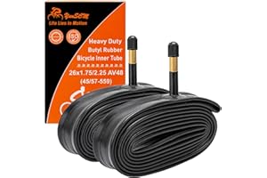 YUNSCM 2-PCS 26" Heavy Duty Bike Tubes 26x1.95 26x2.10 26x2.125 AV48MM Schrader Valve 45/57-559 26'' Bicycle Tubes 26x1.75 26x2.0 26x2.25 Compatible with 26x1.75/2.25 Bike Tubes
