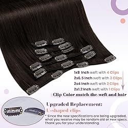 LaaVoo Clip in Hair Extensions Real Human Hair 24