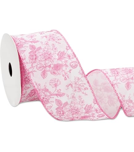 thumbnail image 2 of Mini Rose Wired Edge Ribbon - 1.5 Inch Wide X 10 Yards Lavender Craft Ribbon 2 of 10