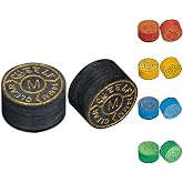 CUEELF 6-Layers Pool Cue Tips 14mm Medium Billiard Tip | Professional leather replacement tips for pool cue stick, easy installation, 2pcs