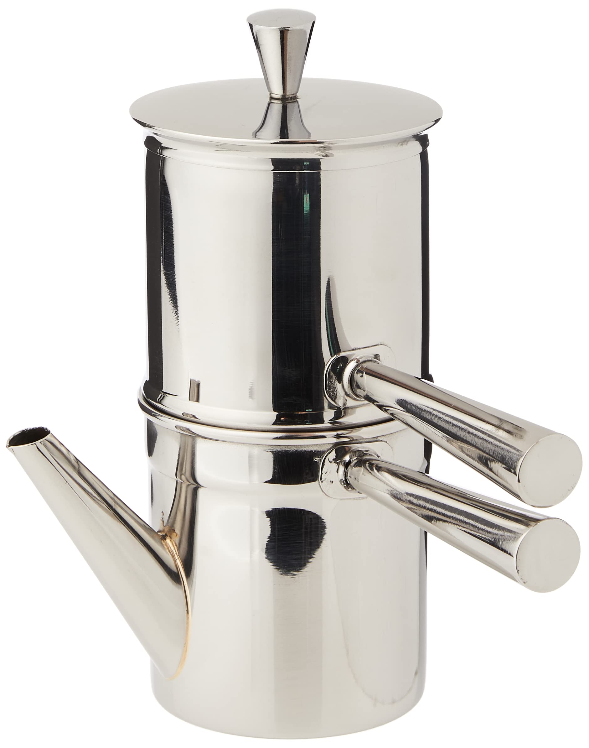 ILSA Neapolitan Coffee Maker in Stainless Steel 18/10 Cups 1-2, Silver