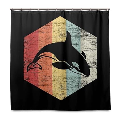 Amazon Com Water Repellant Vintage Orca Killer Whale Shower