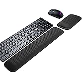MEKASS Ergonomic Wrist Rest for Keyboard and Mouse, Soft Memory Foam Keyboard Wrist Rest Set with Non-Slip Silicone Base, Eas