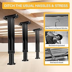 6 PCS Adjustable Height Bed Frame Support Legs