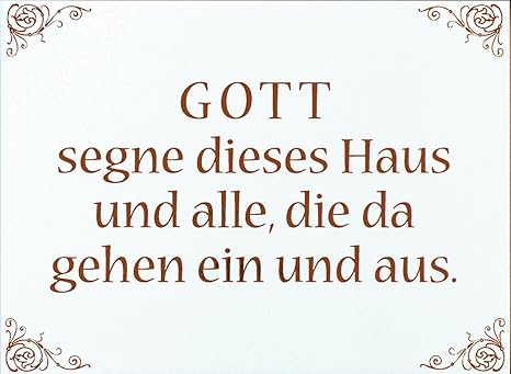 Uljo Keramikfliese Gott Segne Dieses Haus 20x15cm Ohne Rahmen Amazon De Kuche Haushalt
