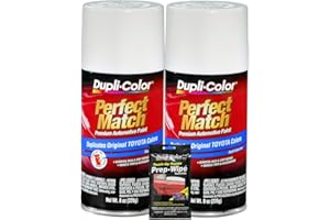 Dupli-Color Super White II Exact-Match Automotive Paint For Toyota Vehicles (8 oz.), Bundles with Prep Wipe (3 Items)